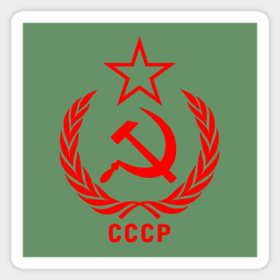 CCCP Hammer sickle vine leaf red star Sticker